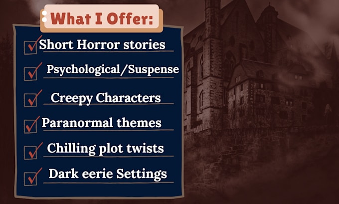 horror, thriller, suspense or mystery stories for you