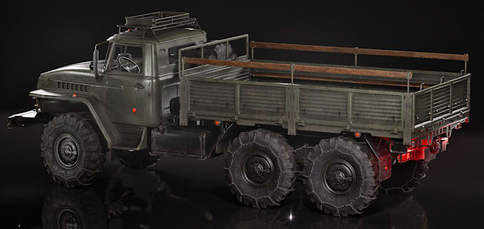 3d truck model for printing, 3d car model, 3d vehicle model, semi truck rc model