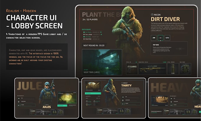 create the perfect UI interface, menu or hud for your game