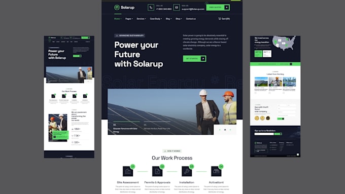 design professional solar company website, ev charging, energy auditor website