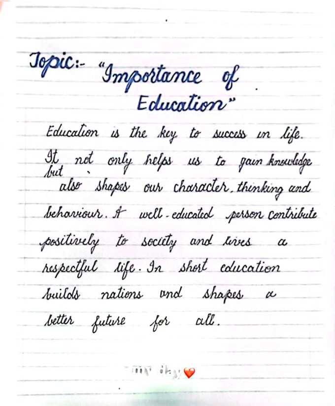 write neat handwritten notes and assignments in urdu or english