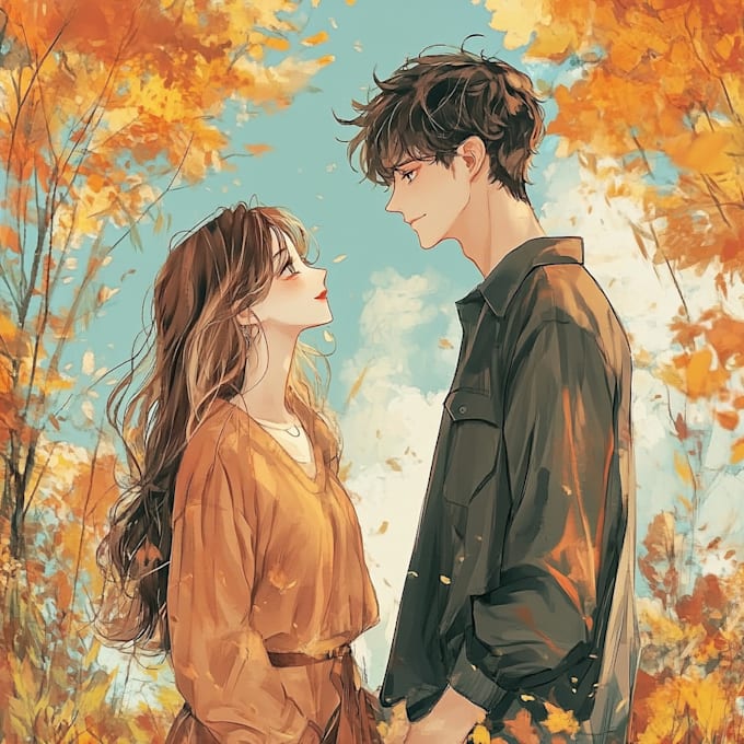draw anime portrait couple portrait in anime style