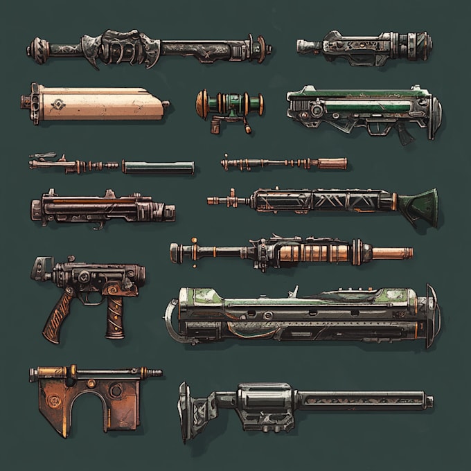 design unique weapons illustrations