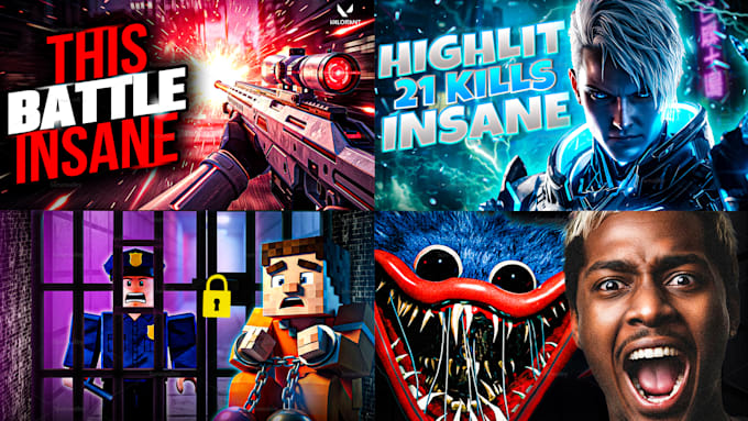 design eye catching youtube gaming thumbnail that get clicks