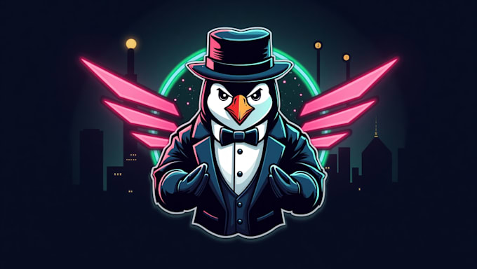 design awesome penguin mafia logo with unlimited revisions