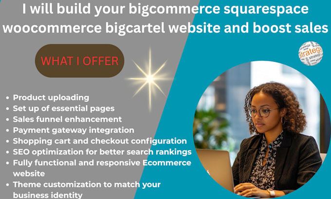 build your bigcommerce squarespace woocommerce bigcartel website and redesign