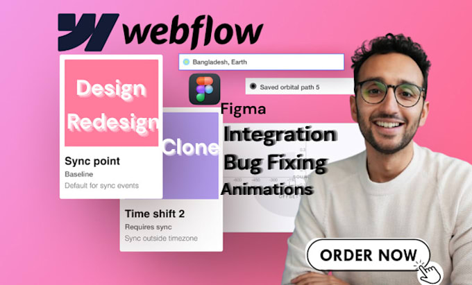 develop clone duplicate website to webflow bug fixing design figma to webflow