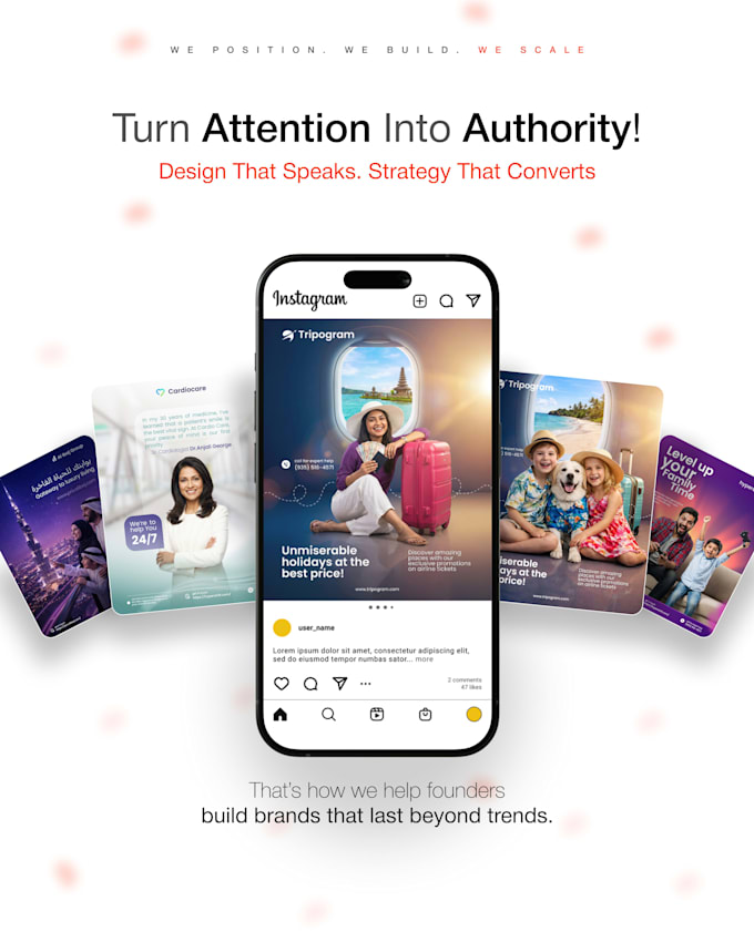 design social creatives for instagram, facebook, linkedin
