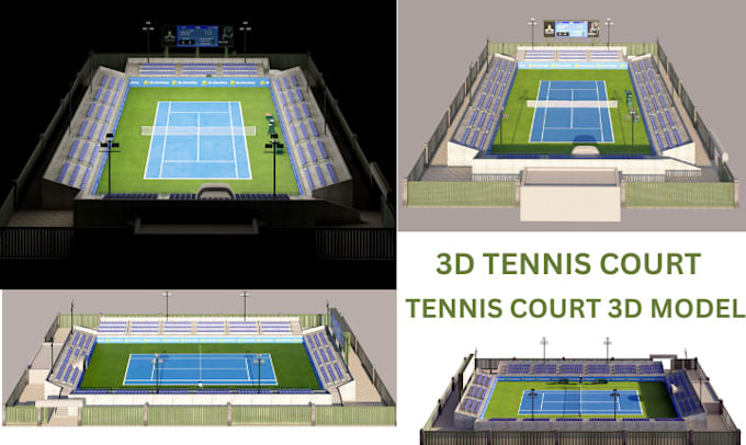make 3d stadium, 3d gym, picklecourt and other gaming arena with 3d rendering