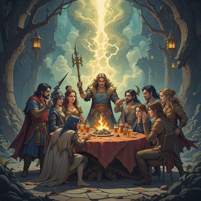 Make the best dnd party art illustration by Cortevak | Fiverr