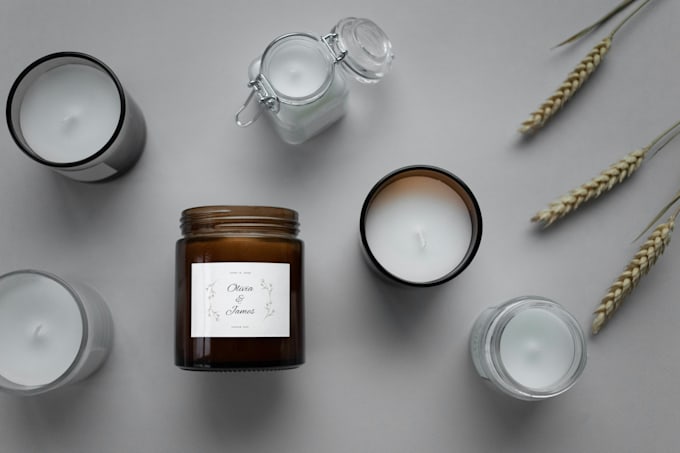 design custom product packaging and candle label with canva