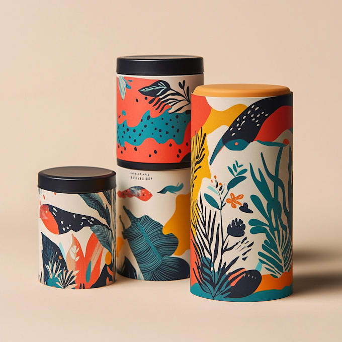 draw perfume label and box packaging design