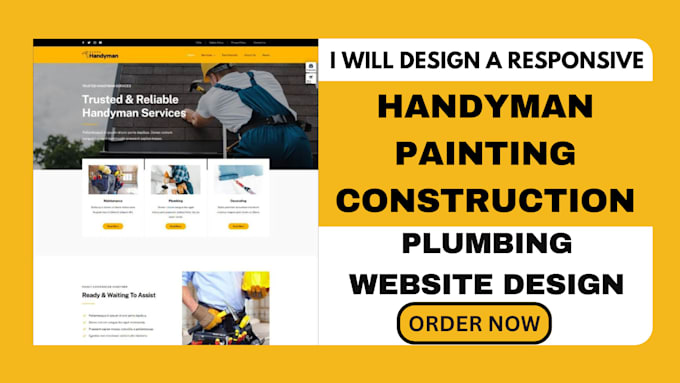design handyman website construction website roofing website plumbing website