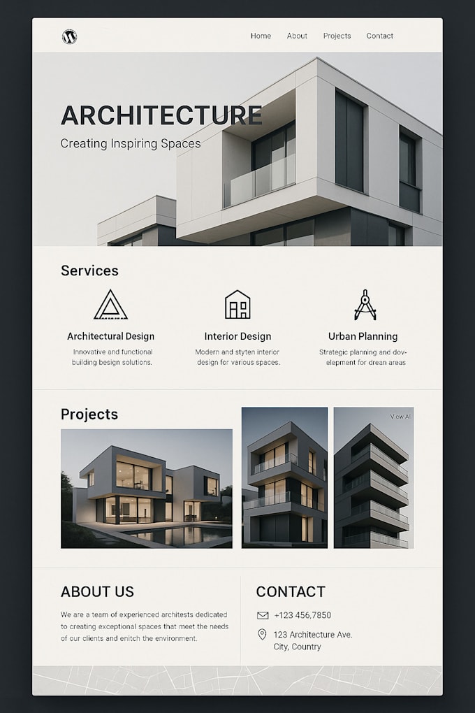 design stunning architectural wordpress website