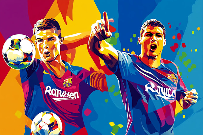 draw wpap pop art sport potrait