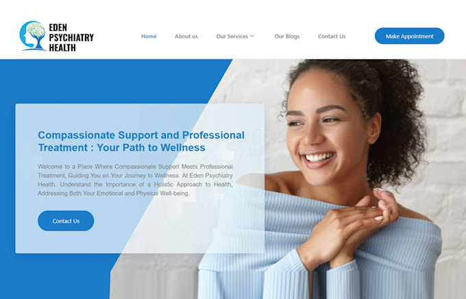 create responsive mental health, therapy, and healthcare wordpress website
