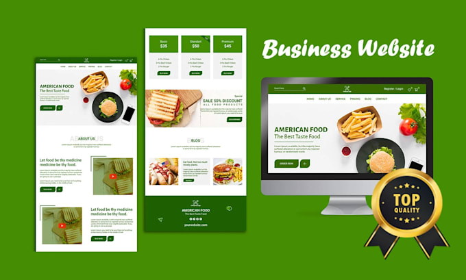 develop a responsive business website with frontend and backend