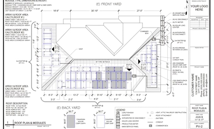 Complete solar pv design permit plans and engineering stamps provided ...