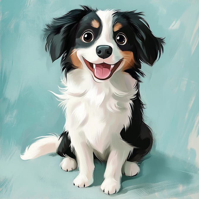 create a cute disney style pet portrait
