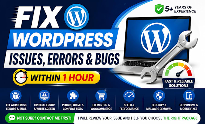 fix wordpress issues, errors, bugs and debug wordpress website bugs
