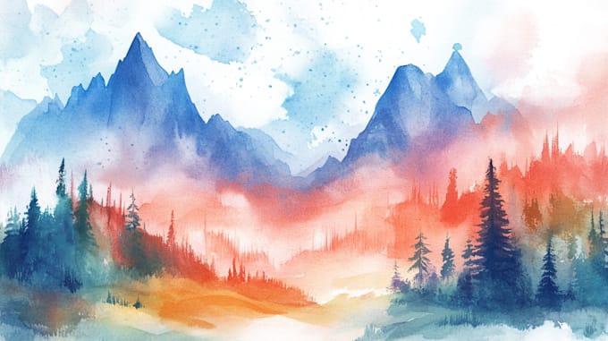do creative watercolor landscape art