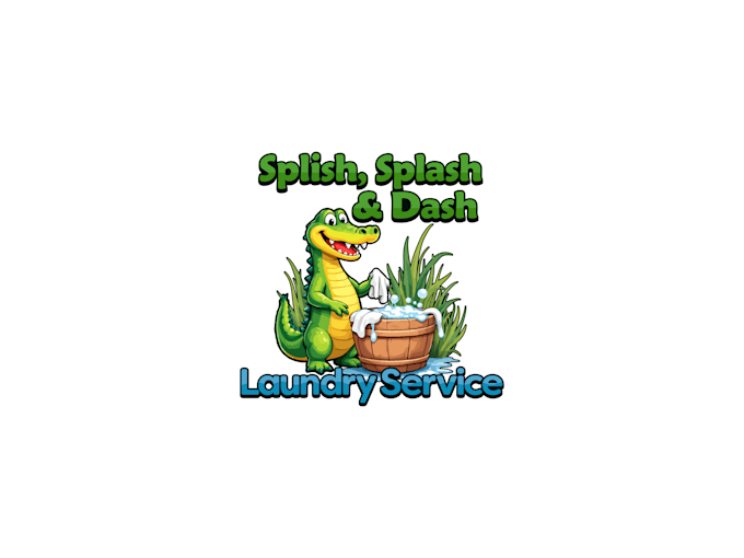 design a fun unique mascot logo laundry or cleaning service
