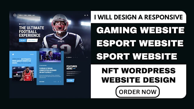 design a responsive gaming website esport website sport website using wordpress