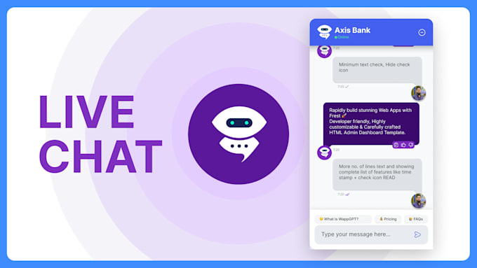 build ai chatbot for website, whatsapp or customer support