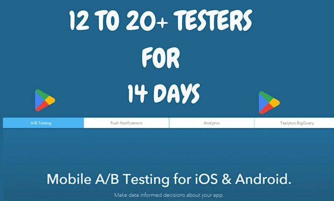 provide real 12 to 20 testers for google play console android app closed testing