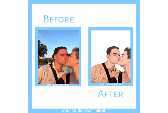 do a romantic custom vector portrait for lovers