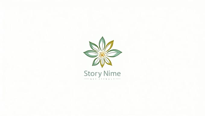 do flower line art mascot logo design