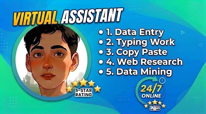 be your virtual assistant for data entry, typing, copy paste and web reserch