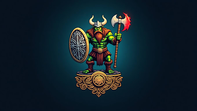 create orc viking gladiator logo with unlimited revisions