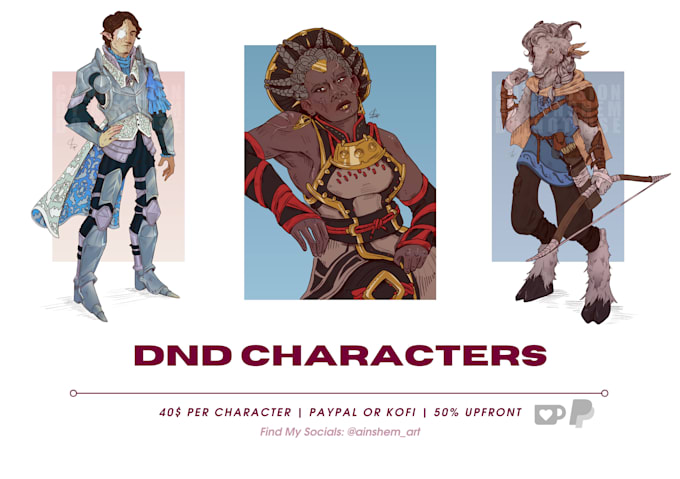 draw original and dnd character art illustration commissions