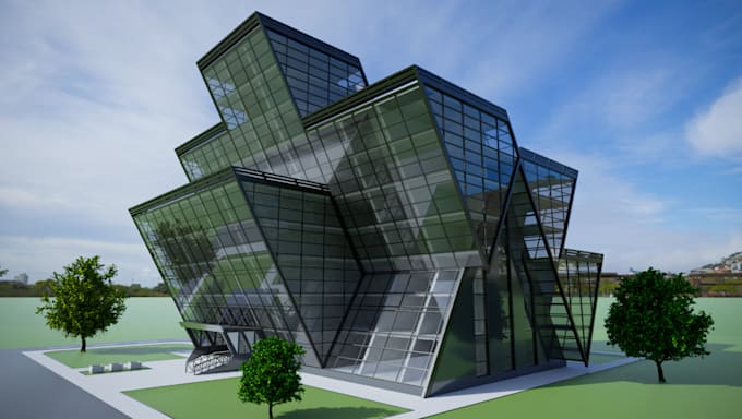 modern architecture,office building concept, sauna, company with logo,cgi render