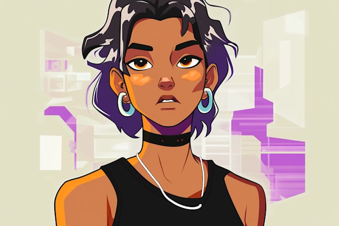 create anime or cartoon character in vector