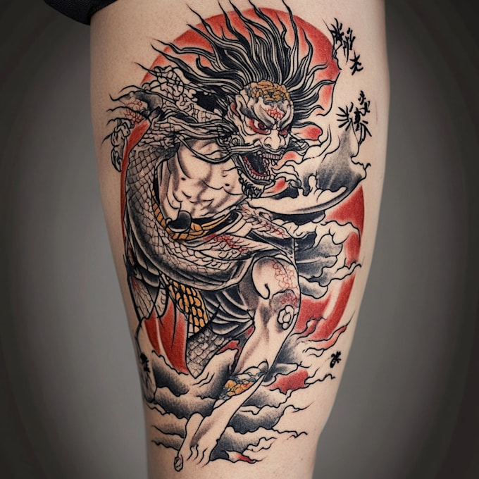 create tattoo japanese old school design
