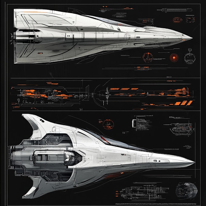 create a sci fi, spacecraft, or vehicle drawing for you