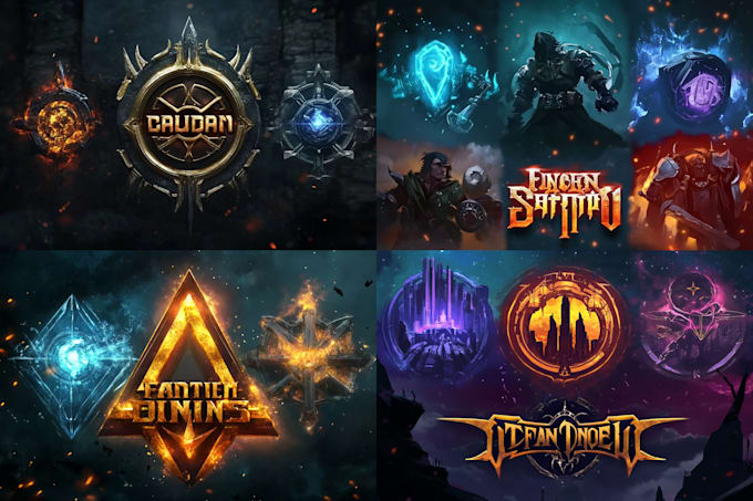 create a professional fantasy, rpg, medieval and rustic logo