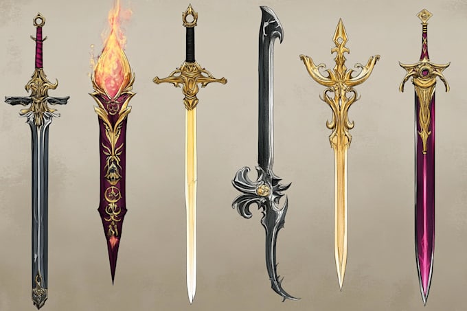 design fantasy weapons in any art style