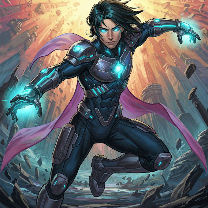 paint scifi, fantasy, superhero character design