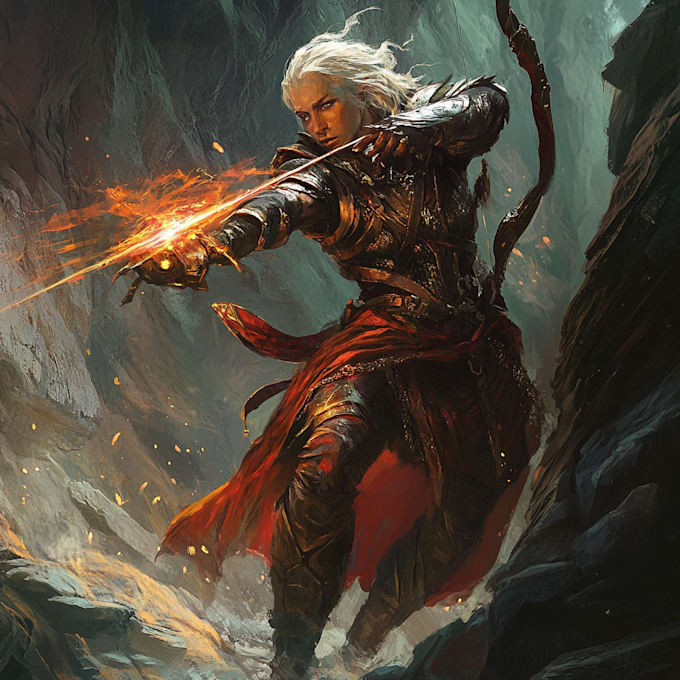draw a unique fantasy character concept art