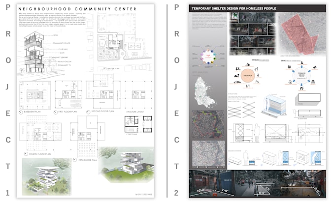create professional architecture presentation sheets and boards