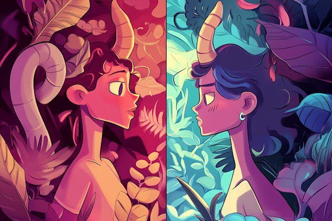 draw a digital cartoon illustration