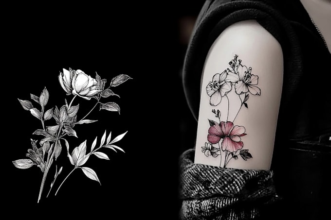 create line art tattoo with my style