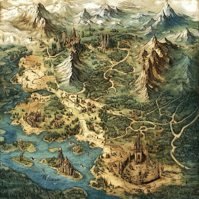 create artistic fantasy map