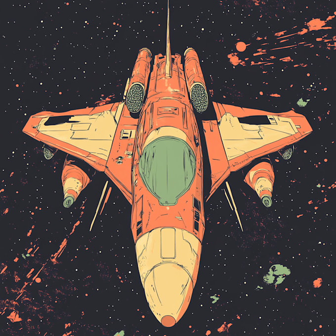 design a spaceship sci fi illustration