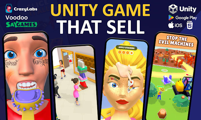 develop professional unity 2d and 3d games for android ios and PC