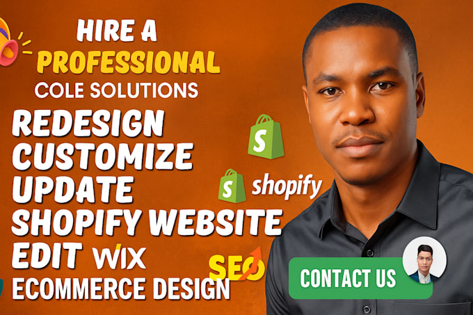design edit customize shopify website redesign wix ecommerce store update seo va