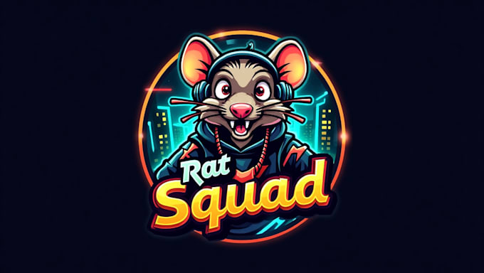 create high quality crazy rat logo with an original concept